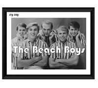 zig zag Beach Boys Rock Band Poster Con Cornice Foto Regalo Per Gli Amanti Della Musica Della Musica Del Supporto Da Parete Dimensioni Medie (20x25 cm)
