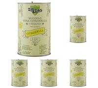 Zig Zag, Candela all'Olio Essenziale di Citronella, Moccolo per Interni, made in Italy, stoppino a base di fibra naturale, durata 24 Ore (Confezione da 5)