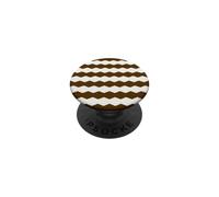 Zig Zag geometrico moderno Mid-Century - marrone e bianco PopSockets PopGrip Adesivo