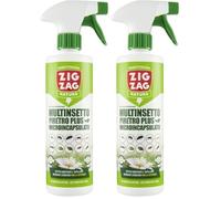 ZIG ZAG Insetticida, Piretro Plus Multinsetto Microincapsulato, Contro formiche, scarafaggi, Blattelle, Cimice Verde, Cimice Asiatica, Zanzara Comune e Tigre, Ragni, Tarme, 400 ml (Confezione da 2)
