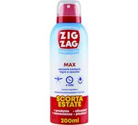 ZIG ZAG Repellente, Zanzare, Spray Antizanzare, Spray Corpo Insettivia Inodore, Repellente Per Zanzare, Zanzare Tigre, Zecche, Scorta Estate - 200 ml