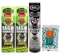 ZIG-ZAG Insetticida Ragni, Magnatela, Ragni, Insetticida per Ragni e Ragnatele ad Alta Residualità, Previene Formazione di Ragnatele Fino a 40 Giorni, 500 ml
