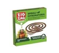Zig Zag, Spirali Citronatural, Naturali senza insetticida per esterno, durata 8 ore, all'olio essenziale di citronella, confezione da 10 spirali