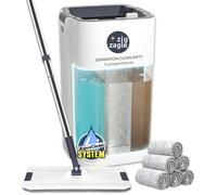 ZIG ZAGLE - Set di mocio piatto e secchio, lavapavimenti Pure Water System, Separazione Acqua Sporca e Pulita: Ultra Igienico Pulizia Facile, Mocio Piatto Microfibra, Autopulente, Secchio Strizzatore