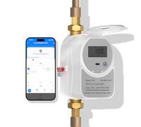 Zigbee Contatore dell'acqua intelligente con valvola di intercettazione e display LCD 214C, funziona con Tuya Smart & Home Assistant, alimentato a batteria, monitoraggio remoto del flusso, hub Zigbee