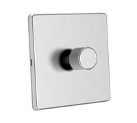 Zigbee Dimmer Smart Switch compatibile con Home Assistant, Philips Hue, Hubitat, Amazon Echo | Nessun filo neutro | Compatibile a 2 vie | LED e incandescente [RD1 cromo spazzolato 1 gang]