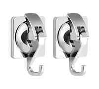 ZIGefofo 2 Pezzi Ganci a Ventosa per Accappatoio Bagno Super Resistenti 5KG Parete Gancio per Doccia a Muro Ventosa per Asciugamani Impermeabile Senza Foratura Ventosa con Gancio per Porta Cucina