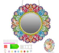 ZIGefofo Mandala Specchio Pittura Diamante Bambina Fai Da Te Regalo per Ragazze di 6 7 8 9 10 11 12 13 Anni Femmina 5D DIY Diamond Painting Specchietto Lavoretti Creativi Kit per Bambini Compleanno