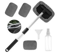 ZIGefofo Pulitore per Parabrezza Auto Pulitore per Vetri Auto con 4 Pastiglie in Microfibra Rotazione di 180° Finestra di Vetro Spazzola di Pulizia in Microfibra