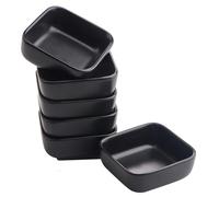 ZIGefofo Set di 6 Ciotole per Salse in Ceramica - Mini Ciotole per Sushi, Spezie, Marmellata, Aperitivo, Dolci, Salse, Merenda, Barbecue, Frutta, Spuntino - Nero