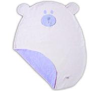 ZigoZigozago - Copertina fatta a mano per neonato a forma di Orso in caldo pile; Dimensione: culla - Colore: Azzurro