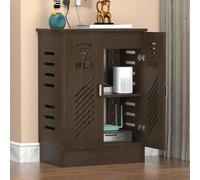 ZIGTUEI Mobile Contenitore Per Router WiFi Con Ripiani Regolabili, Contenitore Decorativo Da Pavimento, Nascondi-box WiFi, Design Elegante(Brown)