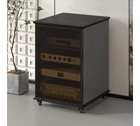 ZIGTUEI Mobile Hifi, Mobile Stereo, Con Ripiani Regolabili, Mobiletto Portaoggetti AV, Supporto For Lettore CD, Per Soggiorno, Sala Teatro, Centro Intratte(Grey,81.5cm/32.1in)