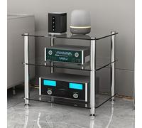 ZIGTUEI Mobile Hifi, Mobile Stereo Hifi, Rack Hifi, Hifi Armadietto Rack Audio Alto Da, Mobile Stereo Hi Fi Rack, For Giradischi/altoparlanti/amplificatori(White,60x56cm/23.6x22in)