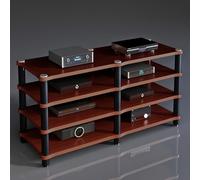 ZIGTUEI Mobile Hifi, Mobile Stereo Hifi, Rack Hifi, Mobile Per Centro Di Intrattenimento Per Soggiorno, Supporto For Lettore CD, Supporto Per Lettore CD DVD Da Pavimento(Red,120x75cm/47.2x29.5in)