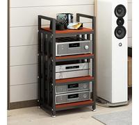ZIGTUEI Mobile Hifi, Mobile Stereo Hifi, Rack Hifi, Mobile Per Centro Di Intrattenimento Per Soggiorno, Per Soggiorno, Sala Teatro, Ripiano Rack Amplificatore, Centro Intratte(Red)