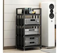 ZIGTUEI Mobile Hifi, Mobile Stereo Hifi, Rack Hifi, Mobile Per Centro Di Intrattenimento Per Soggiorno, Per Soggiorno, Sala Teatro, Ripiano Rack Amplificatore, Centro Intratte(Black)