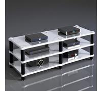 ZIGTUEI Mobile Hifi, Mobile Stereo Hifi, Rack Hifi, Mobile Per Centro Di Intrattenimento Per Soggiorno, Supporto For Lettore CD, Supporto Per Lettore CD DVD Da Pavimento(White,120x54cm/47.2x21.3in)