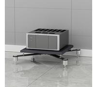 ZIGTUEI Mobile Hifi, Mobile Stereo Hifi, Rack Hifi, Rack Audio Mobiletto Portaoggetti, Rinforzato Per Rack Audio, Scaffale Per Console, Per Amplificatore/Stampante(Silver,70x15cm/27.6x5.9in)