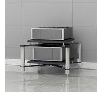 ZIGTUEI Mobile Hifi, Mobile Stereo Hifi, Rack Hifi, Rack Audio Mobiletto Portaoggetti, Rinforzato Per Rack Audio, Scaffale Per Console, Per Amplificatore/Stampante(Silver,70x50cm/27.6x19.7in)