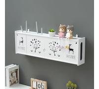 ZIGTUEI Nascondino Per Scatola WiFi Da Parete, Contenitore Per Router, Organizer Per Cavi Di Prese Multiple, Per Camera Da Letto, Soggiorno, Ufficio E Casa(White 3,60cm/23.6in)