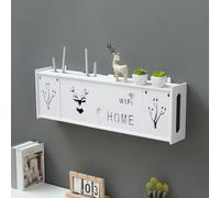 ZIGTUEI Nascondino Per Scatola WiFi Da Parete, Contenitore Per Router, Organizer Per Cavi Di Prese Multiple, Per Camera Da Letto, Soggiorno, Ufficio E Casa(White 4,76cm/29.9in)