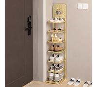 ZIGTUEI Scarpiera Salvaspazio Con Struttura In Metallo, Scaffale Verticale A Più Ripiani, Mobile Autoportante Per Ingresso, Soggiorno E Camera Da Letto(White,131cm/51.6in)