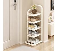ZIGTUEI Scarpiera Verticale, Scaffale Portascarpe Stretto, Organizer Multilivello, Ripiano Pieghevole Salvaspazio, Ideale Per Ingresso E Dormitorio(White,80cm/31.5in)
