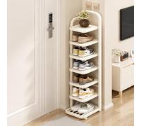 ZIGTUEI Scarpiera Verticale, Scaffale Portascarpe Stretto, Organizer Multilivello, Ripiano Pieghevole Salvaspazio, Ideale Per Ingresso E Dormitorio(White,112cm/44.1in)