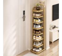 ZIGTUEI Scarpiera Verticale, Scaffale Portascarpe Stretto, Organizer Multilivello, Ripiano Pieghevole Salvaspazio, Ideale Per Ingresso E Dormitorio(Gold,128cm/50.4in)