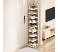 ZIGTUEI Scarpiera Verticale, Scaffale Portascarpe Stretto, Organizer Multilivello, Ripiano Pieghevole Salvaspazio, Ideale Per Ingresso E Dormitorio(White,144cm/56.7in)