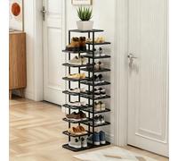 ZIGTUEI Scarpiera Verticale, Torre Salvaspazio Stretta, Scarpiera A Più Livelli, Scaffale Organizer Autoportante, Soluzione Salvaspazio Per Corridoio E Appartamenti(Black,121cm/47.6in)
