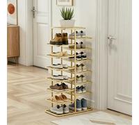 ZIGTUEI Scarpiera Verticale, Torre Salvaspazio Stretta, Scarpiera A Più Livelli, Scaffale Organizer Autoportante, Soluzione Salvaspazio Per Corridoio E Appartamenti(Gold,107cm/42.1in)