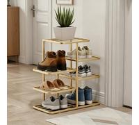 ZIGTUEI Scarpiera Verticale, Torre Salvaspazio Stretta, Scarpiera A Più Livelli, Scaffale Organizer Autoportante, Soluzione Salvaspazio Per Corridoio E Appartamenti(Gold,51cm/20.1in)