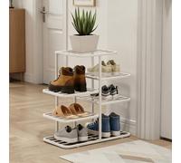 ZIGTUEI Scarpiera Verticale, Torre Salvaspazio Stretta, Scarpiera A Più Livelli, Scaffale Organizer Autoportante, Soluzione Salvaspazio Per Corridoio E Appartamenti(White,51cm/20.1in)