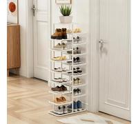 ZIGTUEI Scarpiera Verticale, Torre Salvaspazio Stretta, Scarpiera A Più Livelli, Scaffale Organizer Autoportante, Soluzione Salvaspazio Per Corridoio E Appartamenti(White,121cm/47.6in)