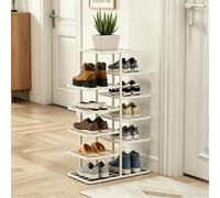 ZIGTUEI Scarpiera Verticale, Torre Salvaspazio Stretta, Scarpiera A Più Livelli, Scaffale Organizer Autoportante, Soluzione Salvaspazio Per Corridoio E Appartamenti(White,79cm/31.1in)