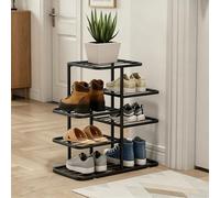 ZIGTUEI Scarpiera Verticale, Torre Salvaspazio Stretta, Scarpiera A Più Livelli, Scaffale Organizer Autoportante, Soluzione Salvaspazio Per Corridoio E Appartamenti(Black,51cm/20.1in)