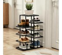 ZIGTUEI Scarpiera Verticale, Torre Salvaspazio Stretta, Scarpiera A Più Livelli, Scaffale Organizer Autoportante, Soluzione Salvaspazio Per Corridoio E Appartamenti(Black,65cm/25.6in)