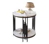 ZIGTUEI Tavolino Salotto, Consolle Ingresso, Tavolo Centrale Per Soggiorno, Tavolino Da Salotto Rotondo, Stile Moderno, Per Studio Ufficio Corridoio Soggiorno(Black A,50cm/19.7in)