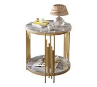 ZIGTUEI Tavolino Salotto, Consolle Ingresso, Tavolo Centrale Per Soggiorno, Tavolino Da Salotto Rotondo, Stile Moderno, Per Studio Ufficio Corridoio Soggiorno(Gold C,50cm/19.7in)