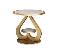 ZIGTUEI Tavolino Salotto, Tavolino Da Salotto, Con Struttura In Metallo, Tavolo Centrale Per Soggiorno, Tavolino Lato Divano, Per Studio Ufficio Corridoio Soggiorno(Gold A,45x60cm/17.7x23.6in)