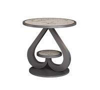 ZIGTUEI Tavolino Salotto, Tavolino Da Salotto, Con Struttura In Metallo, Tavolo Centrale Per Soggiorno, Tavolino Lato Divano, Per Studio Ufficio Corridoio Soggiorno(Gray B,50x60cm/19.7x23.6in)
