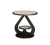 ZIGTUEI Tavolino Salotto, Tavolino Da Salotto, Con Struttura In Metallo, Tavolo Centrale Per Soggiorno, Tavolino Lato Divano, Per Studio Ufficio Corridoio Soggiorno(Black A,50x60cm/19.7x23.6in)