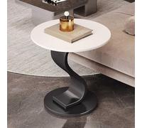 ZIGTUEI Tavolino Salotto, Tavolino Lato Divano, Con Struttura In Metallo, Tavolino Da Caffè Rotondo, Tavolo Da Soggiorno Moderno, Per Studio Ufficio Corridoio Soggiorno(Black A)