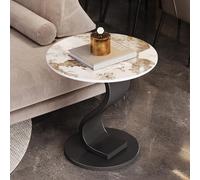 ZIGTUEI Tavolino Salotto, Tavolino Lato Divano, Con Struttura In Metallo, Tavolino Da Caffè Rotondo, Tavolo Da Soggiorno Moderno, Per Studio Ufficio Corridoio Soggiorno(Black B)