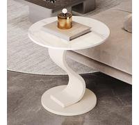 ZIGTUEI Tavolino Salotto, Tavolino Lato Divano, Con Struttura In Metallo, Tavolino Da Caffè Rotondo, Tavolo Da Soggiorno Moderno, Per Studio Ufficio Corridoio Soggiorno(White C)