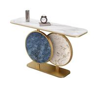 ZIGTUEI Tavolo Console Moderno, Moderno Tavolino, Tavolo Console Sottile, Piano Di Lavoro In Lamiera Di Roccia, Tavolino Da Divano Stretto, Per Soggiorno, Ingresso E Corridoio(Gold C,100cm/39.4in)