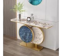 ZIGTUEI Tavolo Console Moderno, Moderno Tavolino, Tavolo Console Sottile, Piano Di Lavoro In Lamiera Di Roccia, Tavolino Da Divano Stretto, Per Soggiorno, Ingresso E Corridoio(Gold B,120cm/47.2in)
