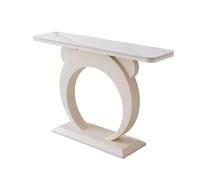 ZIGTUEI Tavolo Consolle, Divano Da Ingresso Moderno, Piano Di Lavoro In Lamiera Di Roccia, Tavolino Da Divano Stretto, Per Soggiorno, Ingresso E Corridoio(White,120x80cm/47.2x31.5in)